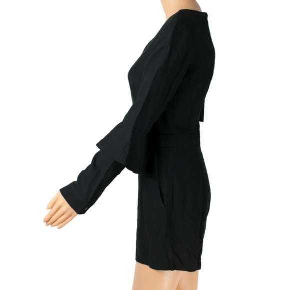 Club Monaco Bodena Black Short Romper with Long Sleeves - Picture 4 of 6